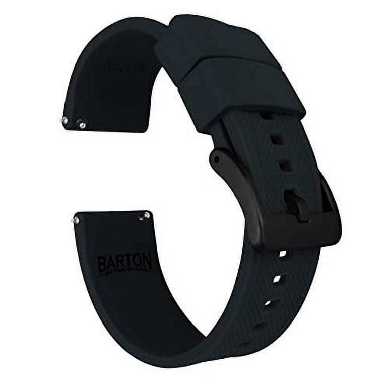 22mm Black Barton Elite Silicone Watch Bands Black Buckle Quick Release Walmart
