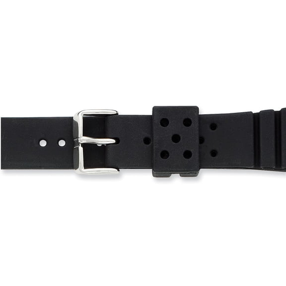 22mm Black Polyurethane Sport Watch Band