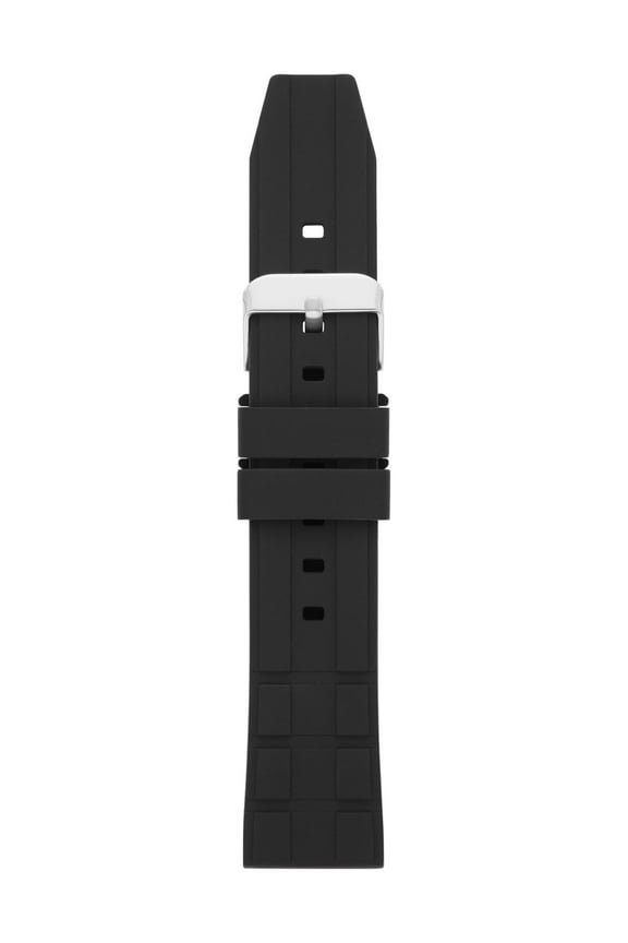 22mm Black Silicone Replacement Sport Watch Band (FMDBA015)