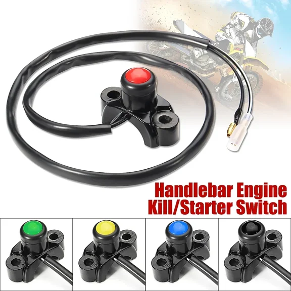 22mm CNC Motorcycle Engine Start Stop Kill Switch Button Universal For Dirt Bike