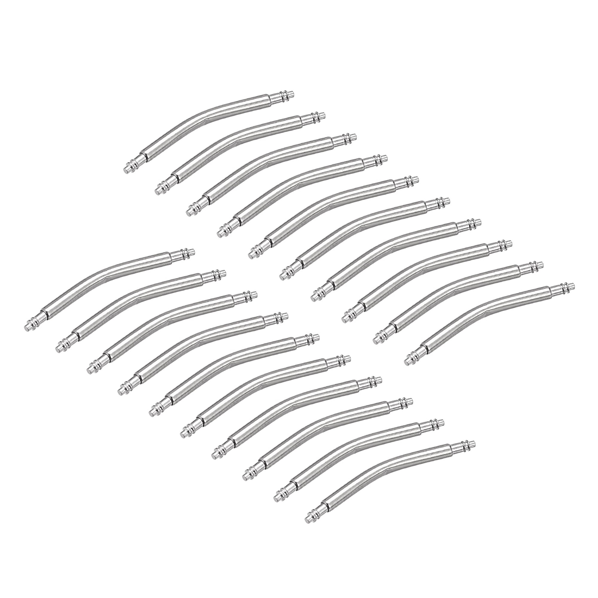22mm Curved Spring Bar Pins 1.8mm Dia Stainless Steel Double Flanged End Watch Band Link Pin 20