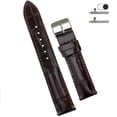 thumbnail image 1 of 22mm Dark Brown Leather Watch Band Alligator Watch Strap Quick Release Replacement Strap Soft Handmade Wristband Stainless Steel Vintage Gift for Men Father's Day Dad Son Husband DH-03-22MM, 1 of 8