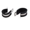 thumbnail image 1 of 22mm Dia EPDM Rubber Lined P Clips Cable Hose Pipe Clamps Holder 2pcs, 1 of 2