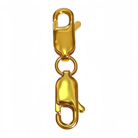22mm Double Lobster Clasp Connector,14K Gold Plated 925 Sterling Silver for DIY Jewelry Making Bracelet Necklace Extension Chain