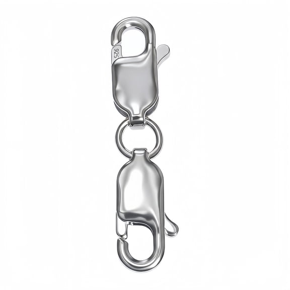 22mm Double Lobster Clasp Connector,925 Sterling Silver for DIY Jewelry Making Bracelet Necklace Extension Chain