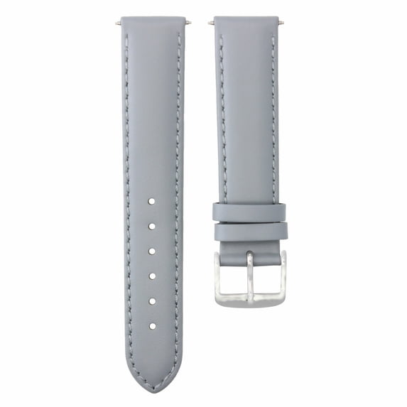 22mm GENUINE LEATHER WATCH BAND STRAP SMOOTH, Gray, Silver Buckle ...