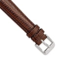 thumbnail image 1 of 22mm Havana Teju Liz Grain Lthr Slvr-tone Buckle Watch Band, 1 of 5