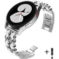 thumbnail image 1 of 22mm Leather+Metal Watch Bands Compatible for Samsung Galaxy Watch 46mm/Samsung Galaxy Watch 3 45mm/Gear S3 , Strap Wristband Replacement Bracelet for Women men, 1 of 8