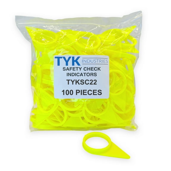 22mm Loose Wheel Lug Nut Safety Check Indicators by TYK Industries - 100 Pack