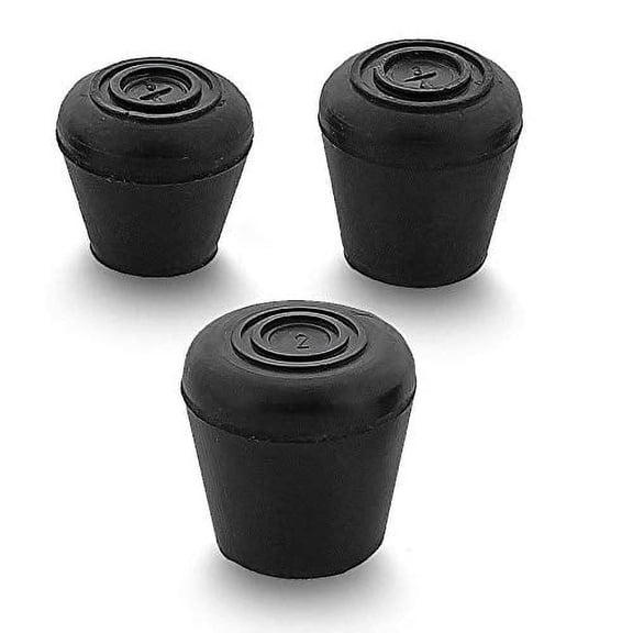 Royal RC Canes Black Low Profile Rubber Cane Tips – 22mm Size – Compact, Sleek Design for Canes for Men & Canes for Women – Durable Replacement Tips for Enhanced Grip & Mobility
