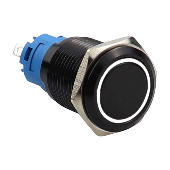 22mm Momentary Metal Push Button Switch 12-24V with Ring LED ON OFF