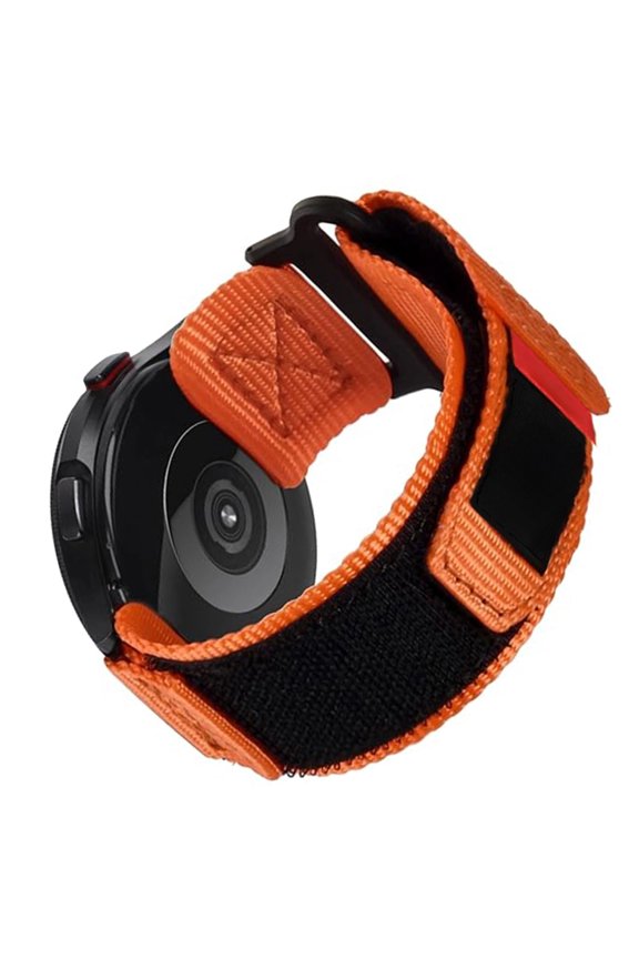 22mm Orange Nylon Watch Strap Compatible with Samsung, Adjustable Sports Band with Touch Fastener, Breathable for Outdoor Use, Bright and Visible