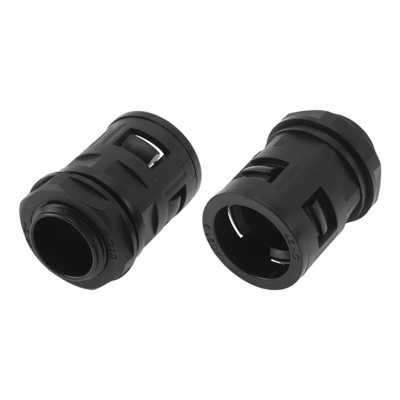 22mm / PG16 Cable Glands 21.2mm / 0.83" Bellows Quick Connector Straight PA6 Nylon Black 2 Pcs