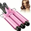 thumbnail image 1 of 22mm Portable Hair Curler with Adjustable Temperature - Quick Heating, 3-Barrel Design for Stylish Curls, US Plug, 110V, 1 of 8