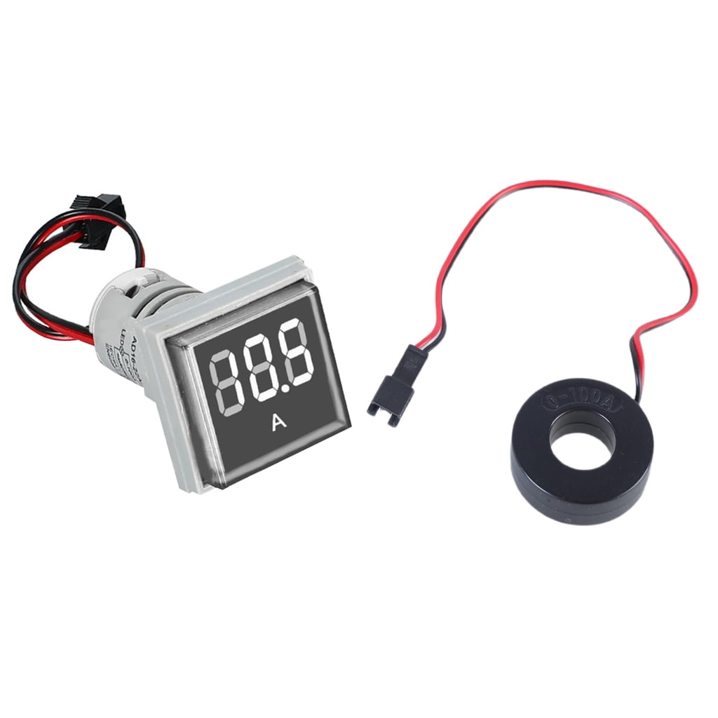 22mm Square Head Current Tester Gauge Digital Ammeter AC100A Current ...