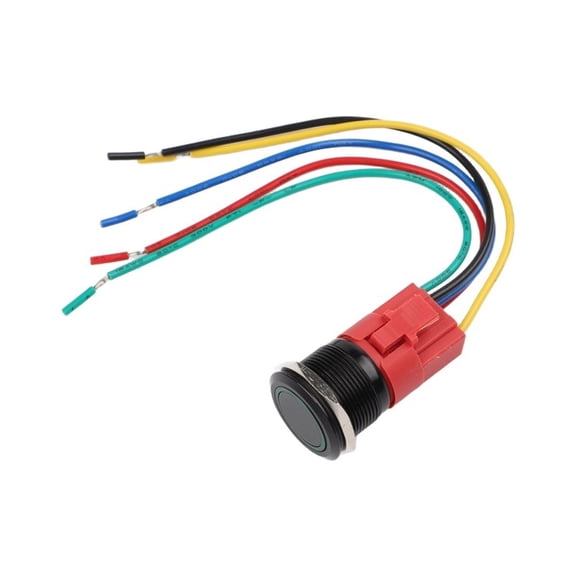 22mm aluminum Alloy Push Button Switch IP67 12V LED Self-Reset Rated Metal Momentary ON/OFF for Vehicle Modification Control Panel and Motorcycles(Green)