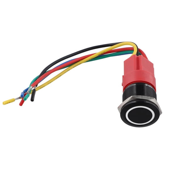 22mm aluminum Alloy Push Button Switch IP67 12V LED Self-Reset Rated Metal Momentary ON/OFF for Vehicle Modification Control Panel and Motorcycles(White)