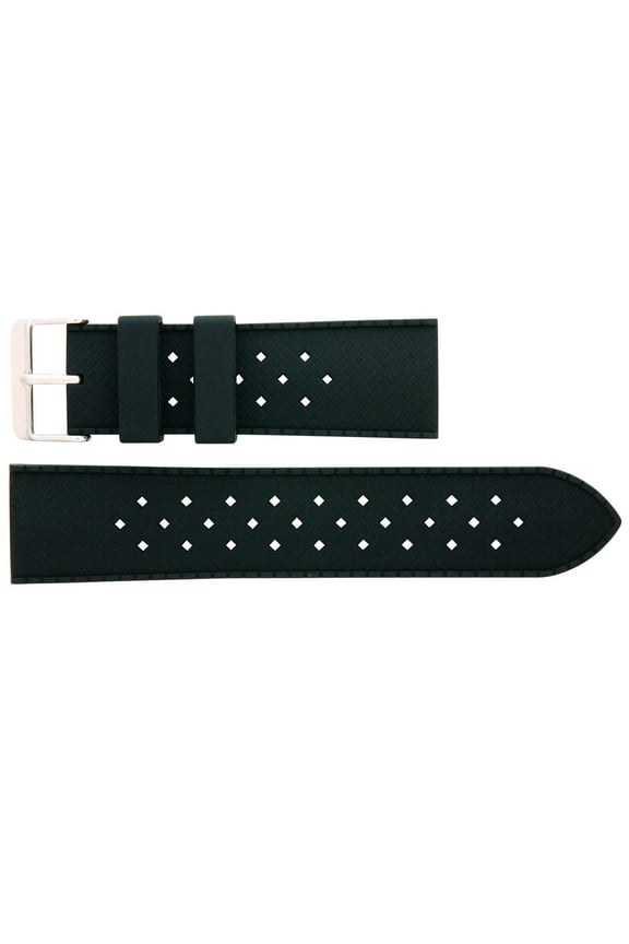 22mm black Genuine Silicone Sports Watch Stap