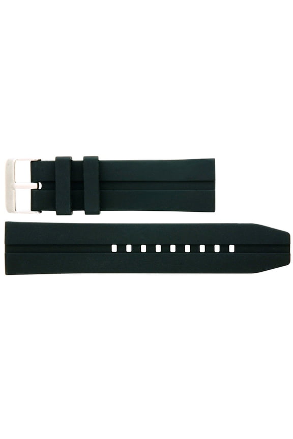 22mm black Genuine Silicone Tire Track Pattern Watch Stap