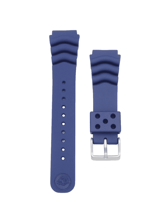 22mm Blue rubber Resin watch band fits seiko divers watch