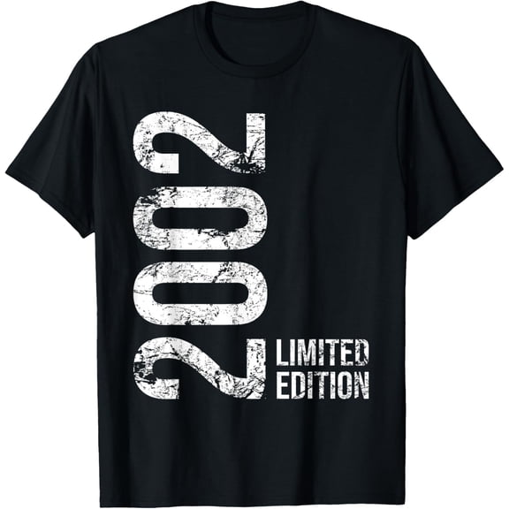 22nd Birthday 22 Years Old Man Woman Vintage 2002 T-ShirtMen and women, Black T-shirt, size: Extra large