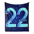 thumbnail image 1 of 22nd Birthday Soft Flannel Fleece Throw Blanket, Happy Age Anniversary Theme with Digital Polygon Star Illustration, Cozy Plush for Indoor and Outdoor Use, 70" x 90", Dark and Sky Blue, by Ambesonne, 1 of 6