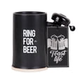 thumbnail image 1 of 22oz Ceramic Beer Mug with Bell Beer Sein Set with Bell Mugs with Handles for Men Father's Gift Set for Dad & Boyfriend Ring for Beer Novelty Mugs, 1 of 7