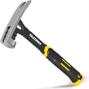 22oz Forged Steel Claw Hammer - One-Piece Teardrop Design with Shock-Absorbing Nylon Handle | Smooth Face for Woodworking, Metalwork & Professional Crafts