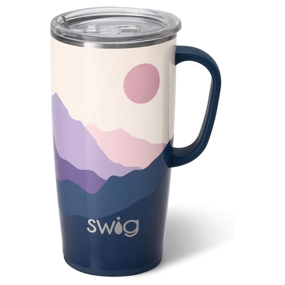 22oz Insulated Travel Mug with Handle and Lid, Copper Plated Stainless ...