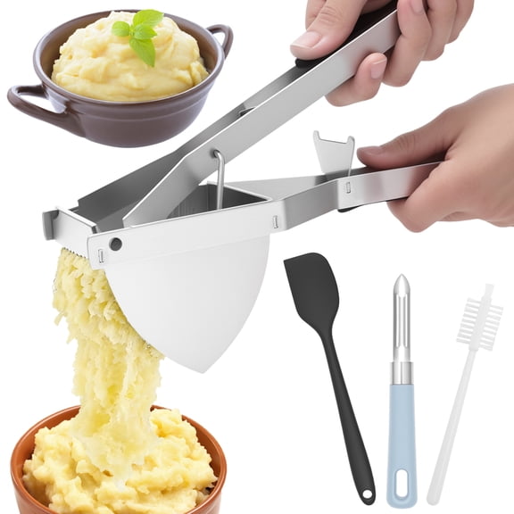 22oz Large Potato Ricer，for Mashed Potatoes, Stainless Steel Mashed Potato Masher & Squeezer, Easy-To-Clean Professional-Grade Hand Vegetable Ricer, Kitchen Tool, Food Press & Food Mill