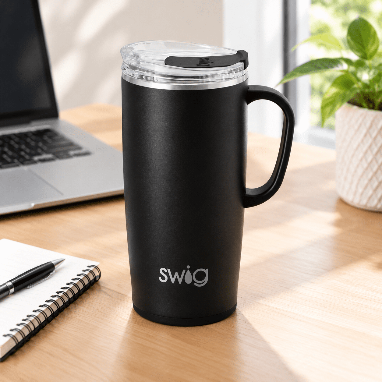 22ozulated Travel Mug With Handle & Lid Black - Walmart.com