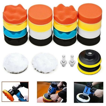 22pcs 3"Car Polishing Pad Set Buffing Sponge Auto Sponge Waxing Pads Drill Set