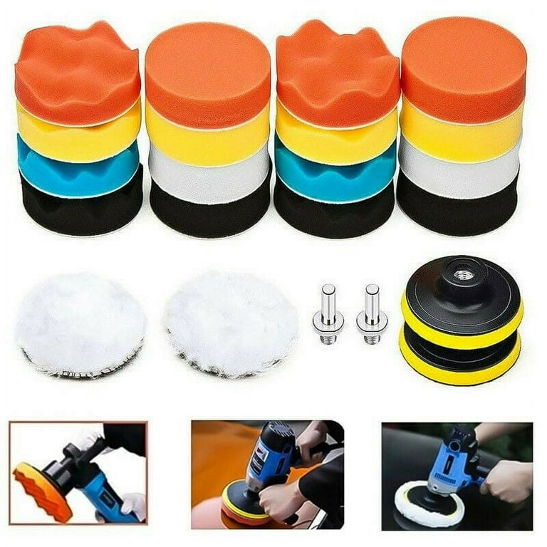 22pcs 3 Car Polishing Pad Set Buffing Sponge Auto Sponge Waxing Pads Drill Set Walmart