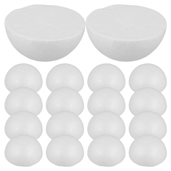 Worgeous 22-Piece White Foam Hemispheres Set for Students and Families, Unpainted Craft Supplies for School Projects and