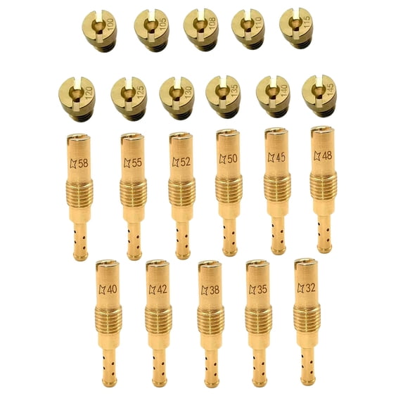 22pcs Carburetor Jet Kit w/11 Main Jets and 11 Slow Jet for Nibbi Honda PWK Keihin Yamaha OKO CVK PWM Type