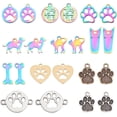 thumbnail image 1 of 22pcs Dog Paw Charms Dog Cat Pendants Pet Bear Footprint Pendant Rainbow Metal Animal Charms Hollow, 1 of 6