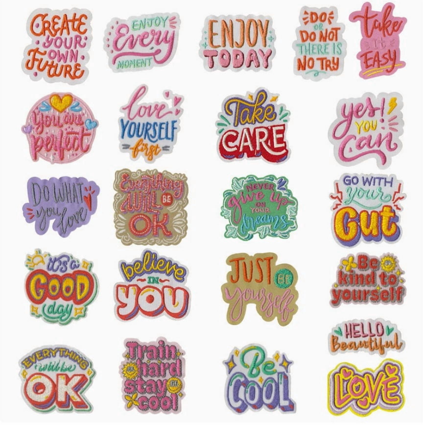 22pcs Embroidered Cloth Patches for Clothes Decoration - Iron-On Letter Patches Set