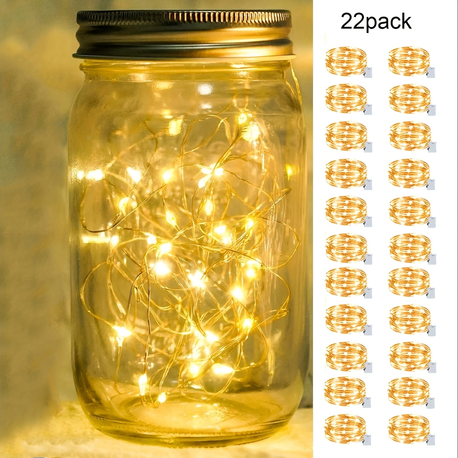 22pcs Fairy Tale Lamp Battery Operated String Light -7ft 20 LED Mini ...