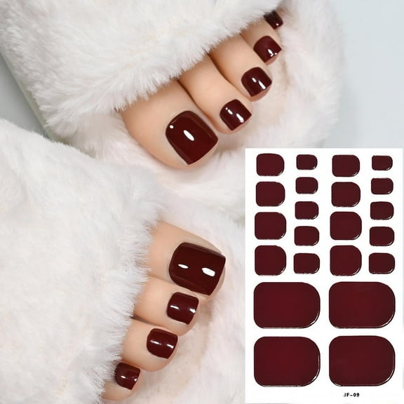 22pcs Full Cover Toenail Sticker Wraps - Waterproof & Scratch-Resistant Nail Art for DIY Manicure