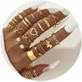 thumbnail image 1 of 22pcs Gold Knuckle Rings Set - Boho Stackable Heart Pearl Butterfly Vintage Open Adjustable Statement Rings for Women - Jewelry Gifts, 1 of 6