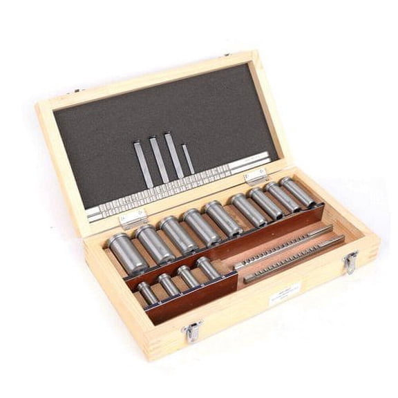 22pcs Keyway Broach Collared Bushing Shim Set Metric Size Metal Processing Tool