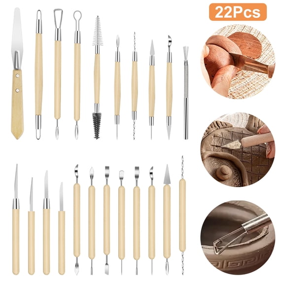 22pcs Polymer Clay Tools, EEEkit Pottery Polymer Clay Tool Air Dry Clay Tools Set for DIY Art Craft