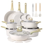 GIPP 22pcs Kitchen Cookware Sets, Ceramic Nonstick Pots and Pans Set,Dishwasher Safe Induction Cookware