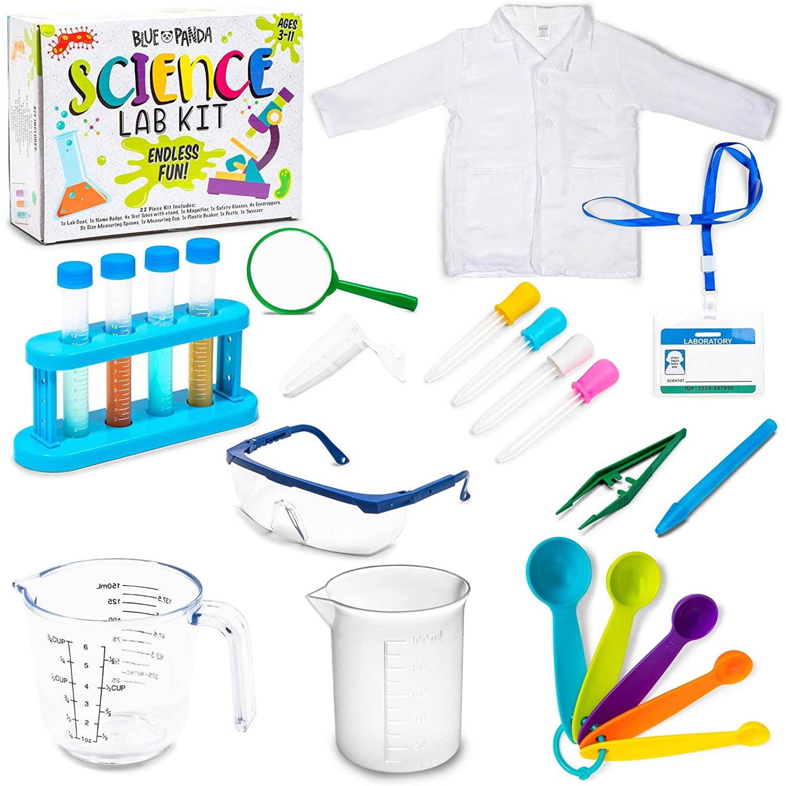 Science Kit for Kids 30 Lab Experiments Toys Gifts for 3 4 5 6 7 8 9 10  Years Old Boys Girls with Lab Coat Scientist Costume Role Play STEM  Educational Learning Set 