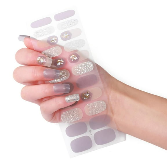 22pcs Self-adhesive Gel Nail Sticker Gel Nail Strips Full Nail Wraps Nail Art