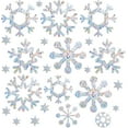 thumbnail image 1 of 22pcs Snowflake Window Clings Flower Rainbow Window Glass Alert Stickers for Birds Strike Star Christmas Decals Non Adhesive Prismatic Vinyl Film for Sliding Doors Windows Glass, 1 of 8