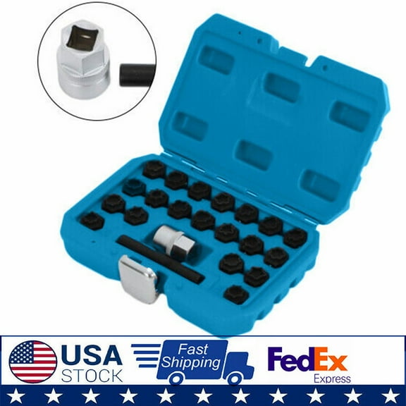 22pcs Universal Wheel Locking Key Socket Wheel Rim Lug Nut Master Removal Tool