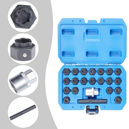 22pcs Wheel Lock Socket Anti-Theft Lug Nut Removal Key Socket Set For BMW Pro