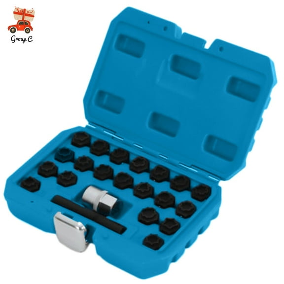 22pcs Wheel Locking Key Set Wheel Rim Lug Nut Master Anti-theft Removal Tool Kit