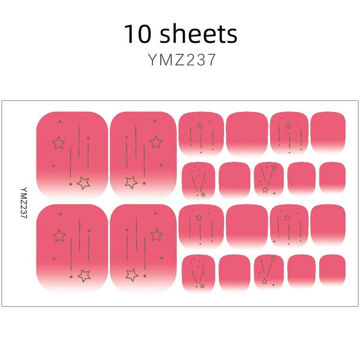 22tips Toe Nail Stickers/Strips Nail Art Fake Nails Stickers for Nails